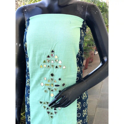 Ajrakh Designer Mirror Work Kurti