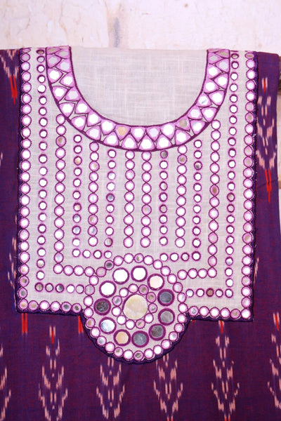Ikat Kutch Embroidered Kurti