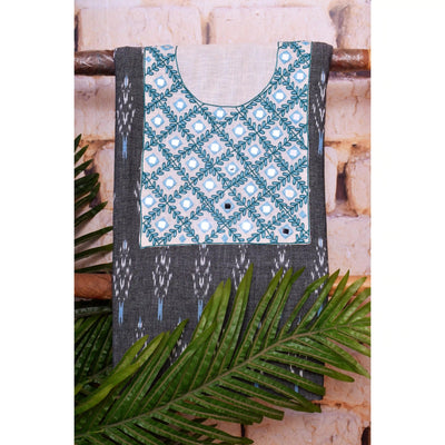 Ikat Kutch Embroidered Kurti