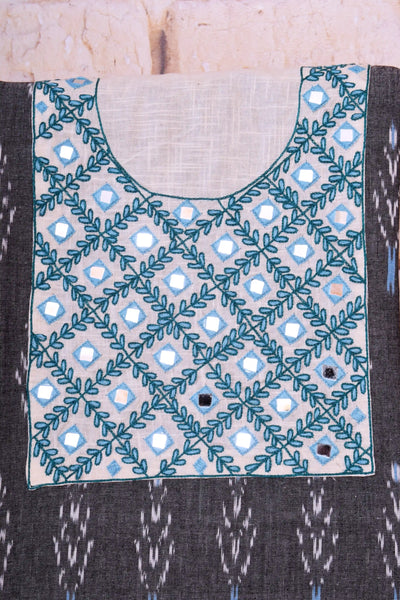 Ikat Kutch Embroidered Kurti