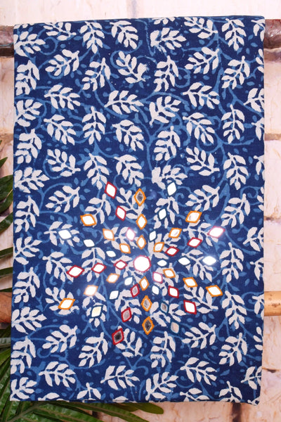 Indigo Mirror Work Kurti Fabric