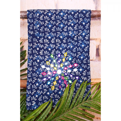 Indigo Mirror Work Kurti Fabric