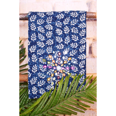 Indigo Mirror Work Kurti Fabric