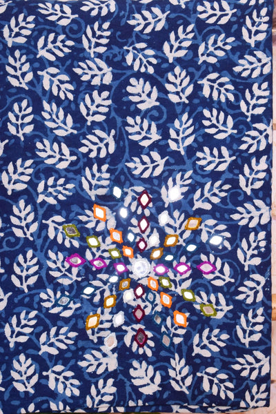 Indigo Mirror Work Kurti Fabric