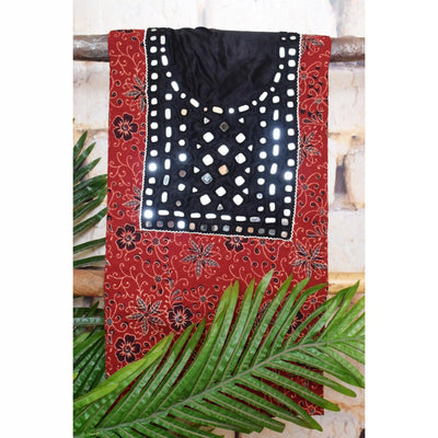 Ajrakh Designer Mirror Work Kurti