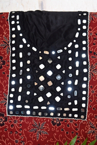 Ajrakh Designer Mirror Work Kurti