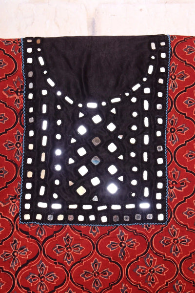 Ajrakh Designer Mirror Work Kurti