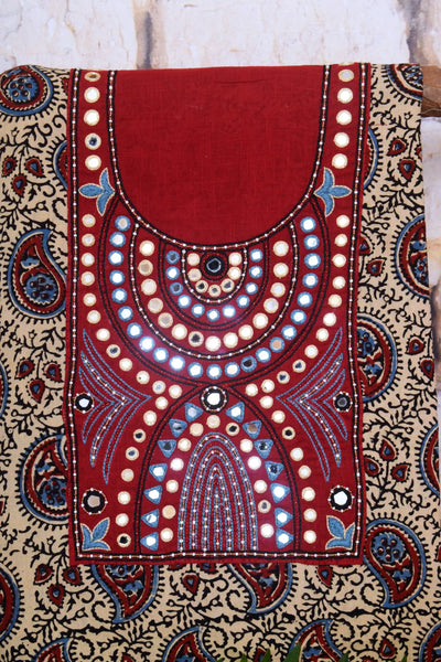 Ajrakh Hand Embroidered Kurti