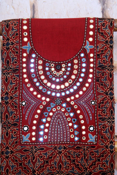 Ajrakh Hand Embroidered Kurti