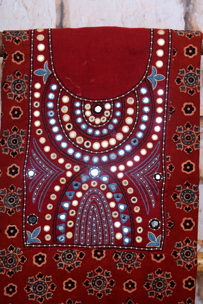 Ajrakh Hand Embroidered Kurti