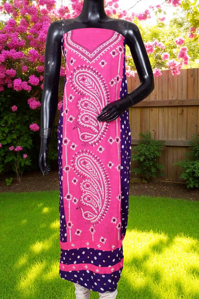 Bandhani Kurti with Hand Embroidery