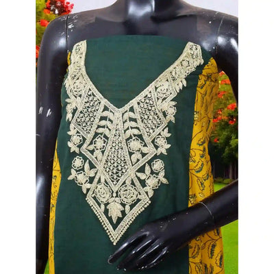 Ajrakh panelled cotton kurti with dori embroidery in traditional block print design.