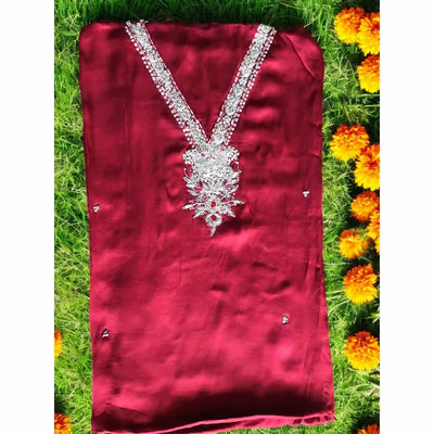 Madder Zardosi Modal Silk Embroidered Kurti