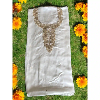 Cream Zardosi Modal Silk Embroidered Kurti