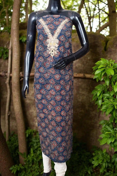 Ajrakh Zardosi Work Kurti – Handcrafted Elegance