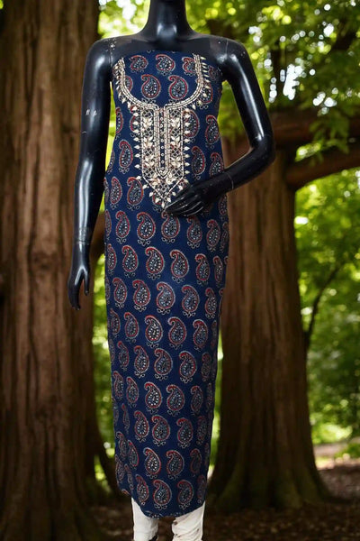 Ajrakh Zardosi Work Kurti – Handcrafted Elegance
