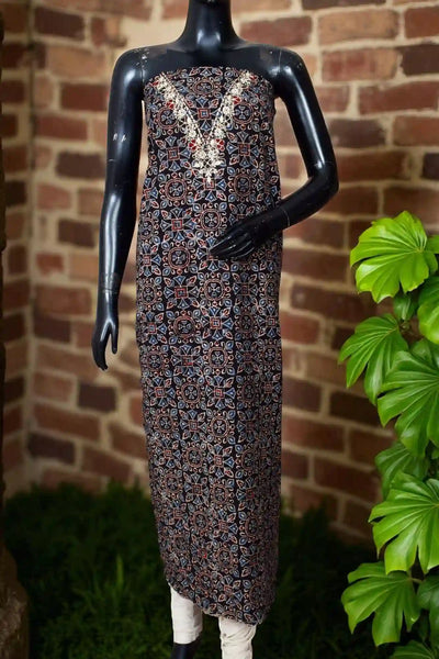 Ajrakh Zardosi Work Kurti – Handcrafted Elegance
