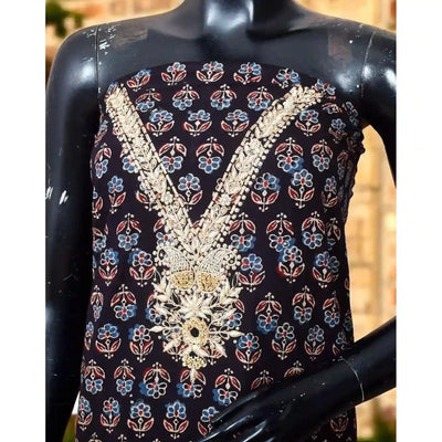 Ajrakh Zardosi Work Kurti – Handcrafted Elegance