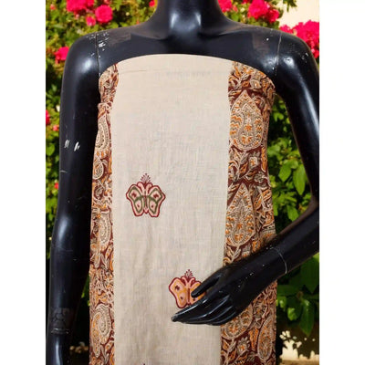 Kalamkari block printed panelled kurti with appliqué centre panel in cotton, available up to size 5XL