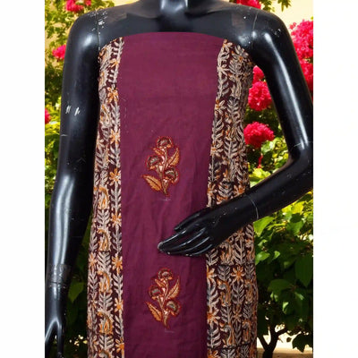 Kalamkari block printed panelled kurti with appliqué centre panel in cotton, available up to size 5XL