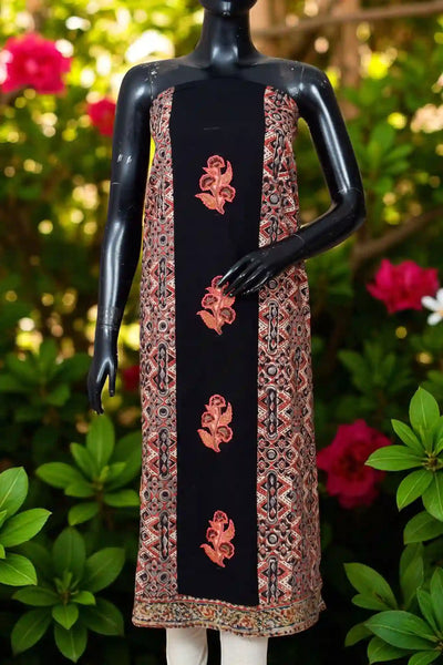 Kalamkari block printed panelled kurti with appliqué centre panel in cotton, available up to size 5XL
