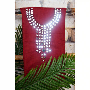 Maroon Cotton Abhla Work Kurti