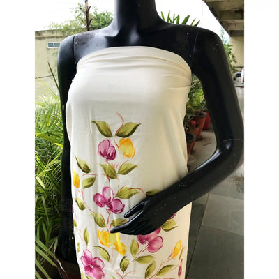 Unique hand-painted kurti fabric in soft cotton