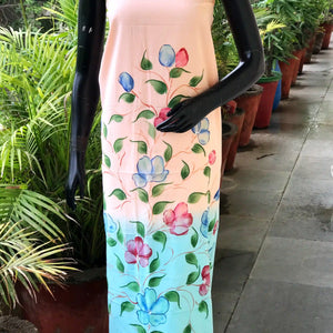 Unique hand-painted kurti fabric in soft cotton