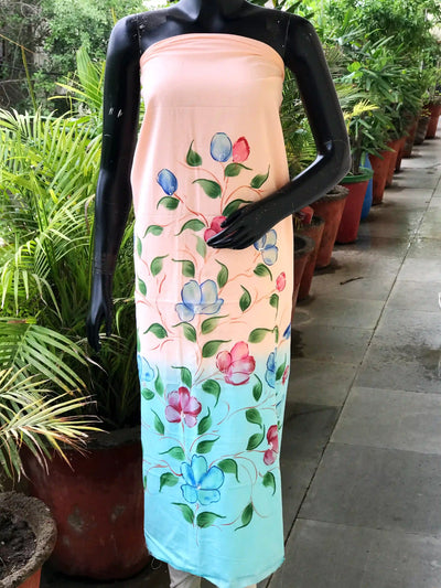 Unique hand-painted kurti fabric in soft cotton