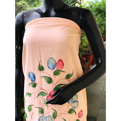 Unique hand-painted kurti fabric in soft cotton