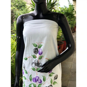 Unique hand-painted kurti fabric in soft cotton