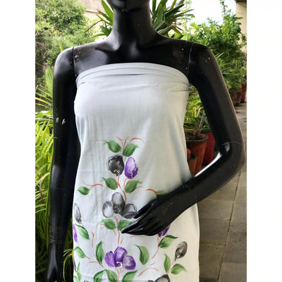 Unique hand-painted kurti fabric in soft cotton