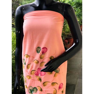 Unique hand-painted kurti fabric in soft cotton