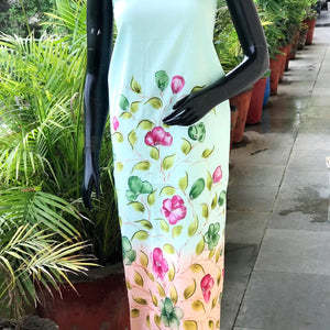Unique hand-painted kurti fabric in soft cotton