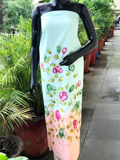 Unique hand-painted kurti fabric in soft cotton
