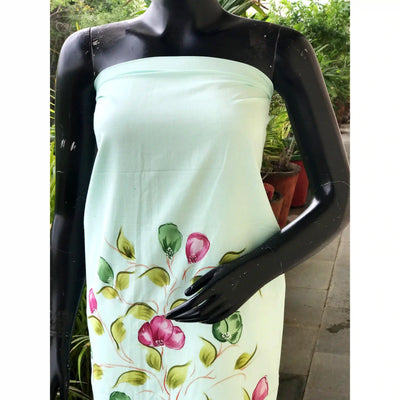 Unique hand-painted kurti fabric in soft cotton