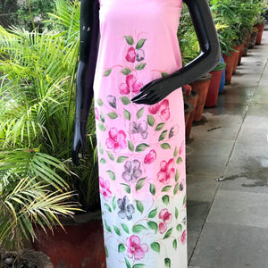 Unique hand-painted kurti fabric in soft cotton