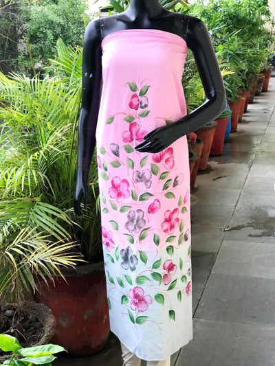 Unique hand-painted kurti fabric in soft cotton