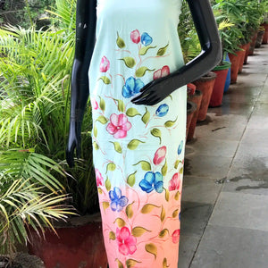 Unique hand-painted kurti fabric in soft cotton