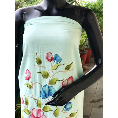 Unique hand-painted kurti fabric in soft cotton