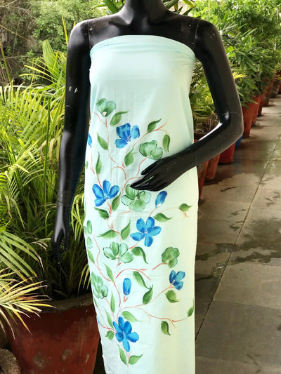 Unique hand-painted kurti fabric in soft cotton