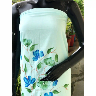 Unique hand-painted kurti fabric in soft cotton