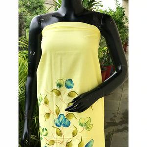 Unique hand-painted kurti fabric in soft cotton