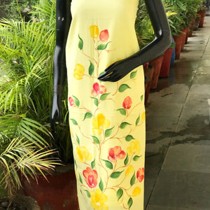 Unique hand-painted kurti fabric in soft cotton