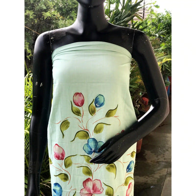 Unique hand-painted kurti fabric in soft cotton