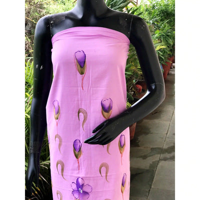 Unique hand-painted kurti fabric in soft cotton