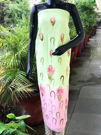 Unique hand-painted kurti fabric in soft cotton