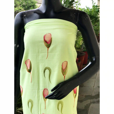 Unique hand-painted kurti fabric in soft cotton