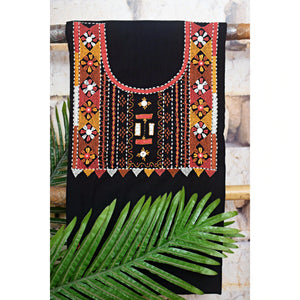 Black Lambani Hand Embroidered  Cotton Kurti