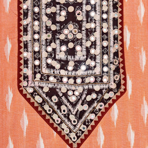 Ikat Kutch Old Work Kurti fabric with hand embroidery